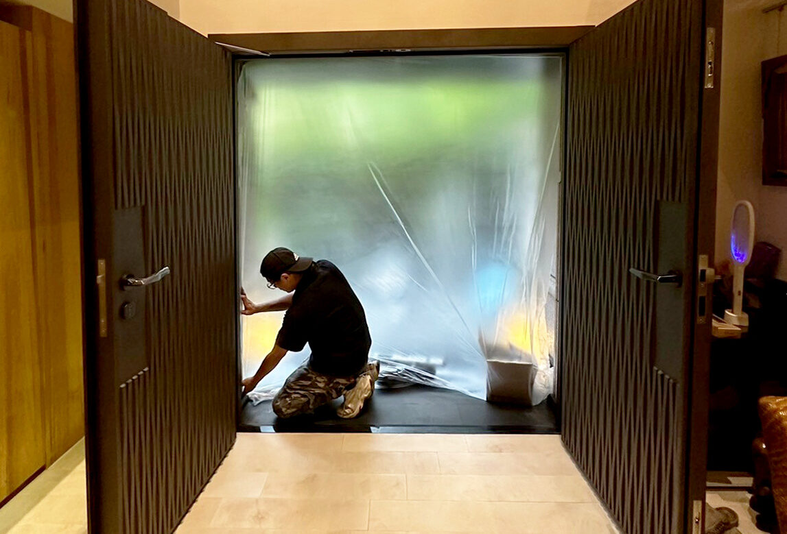 藍鯨正職師傅乾式包框施工現場保護