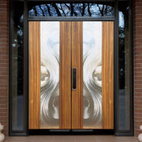 藍鯨新品 H4湖光 玄關隔音門 鈦金緬甸柚木拼接大門