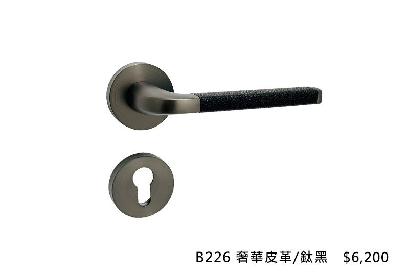 義大利進口ISEO水平把手 B226_奢華皮革-鈦黑